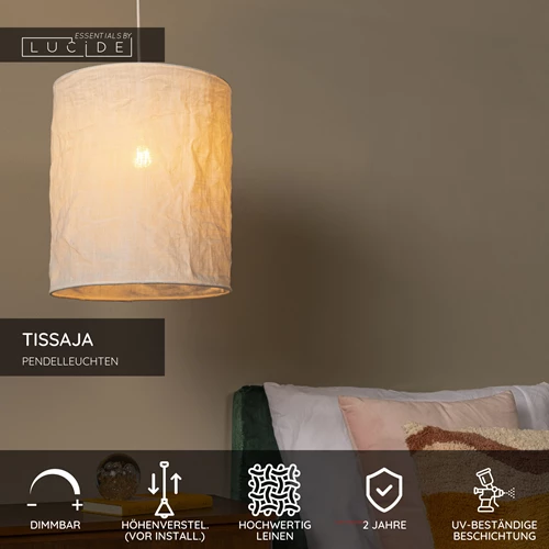 Lucide TISSAJA - Pendelleuchten - Ø 30 cm - 1xE27 - Weiß | Essential - USP